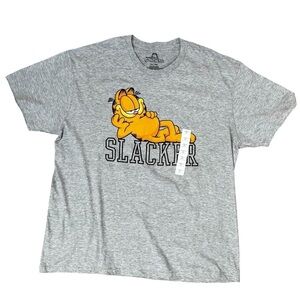 Garfield Women’s XXL Slacker Gray Short Sleeve Cotton Shirt NEW Orange Cat